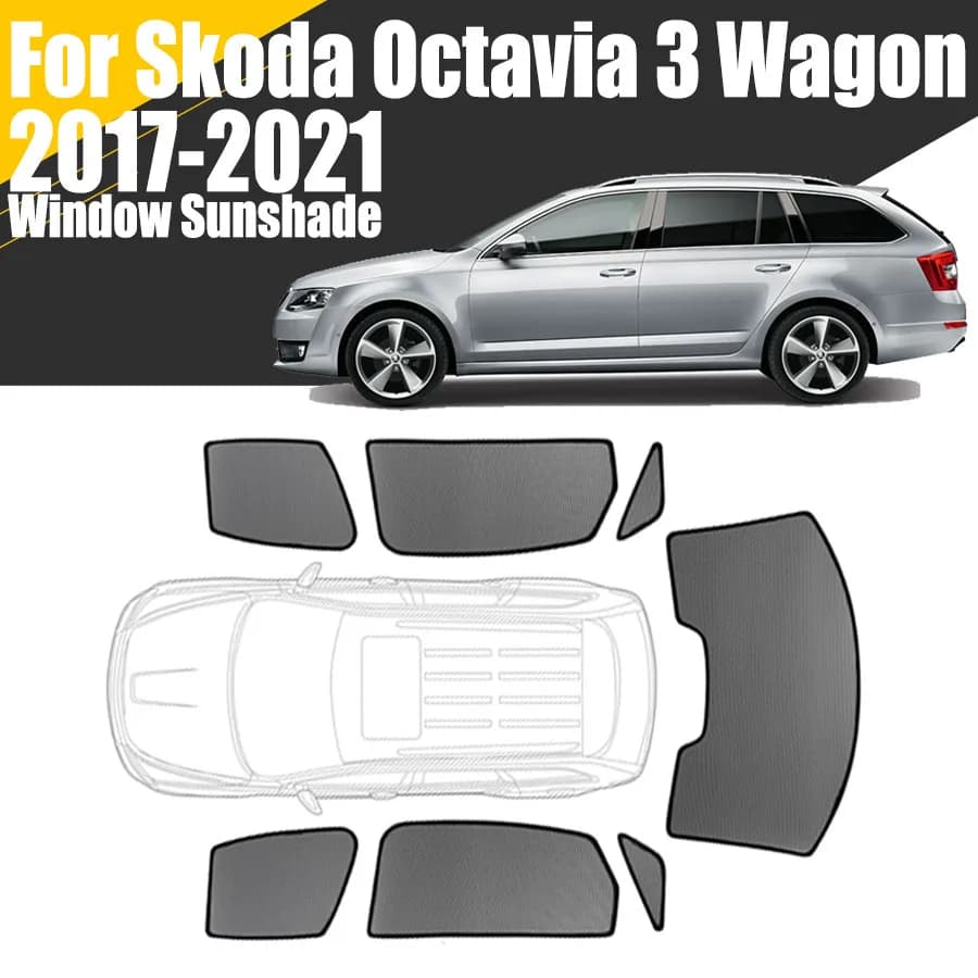 Parasole magnetico personalizzato per finestrino dell'auto per Skoda Octavia 3 Wagon Combi 2017-2021 Tenda in rete per parabrezza anteriore
