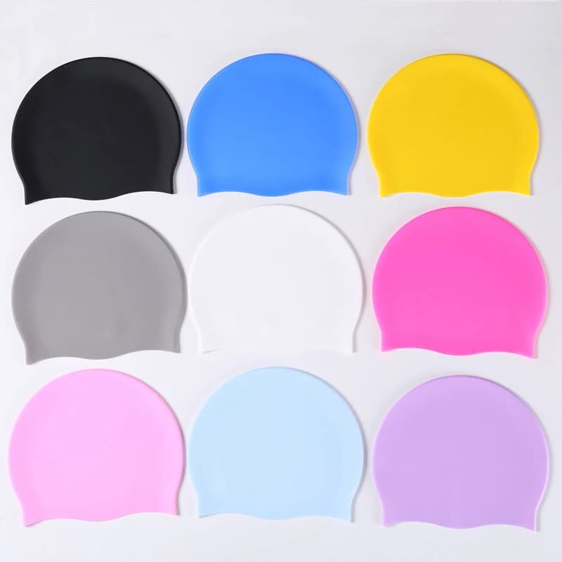 Cuffia da Nuoto in Silicone Silicone World per Uomo e Donna, per Capelli Lunghi, Impermeabile, Colorata, Sportiva, Altamente Elastica, per Adulti, Cappello da Piscina e Immersione