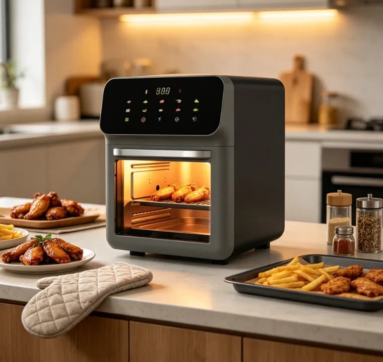 Oil-Free Deep Fryer 12L Electric Air Fryer Convection Oven Visible Window 360 Circulation Baking Household Kitchen Machine
