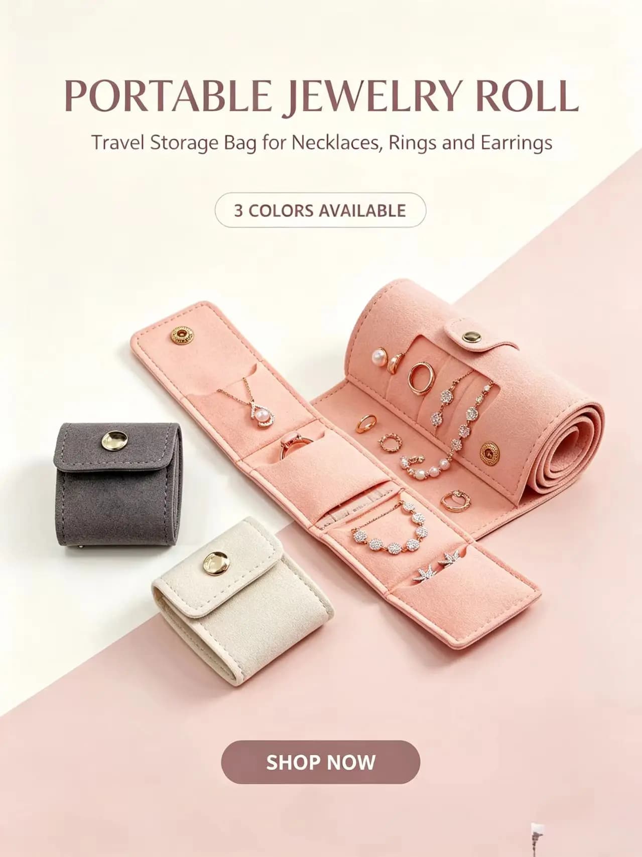4-Compartment Jewelry Storage Pouch Portable Mini Jewelry Bag Earring Necklace Ring Storage Pouch Travel Jewelry Storage Pouch