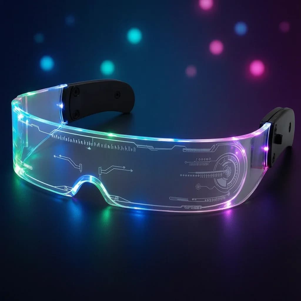 LED Glasses Glow Party Seven Color Luminous Eyewear For Music Festival Cosplay Costume Birthday