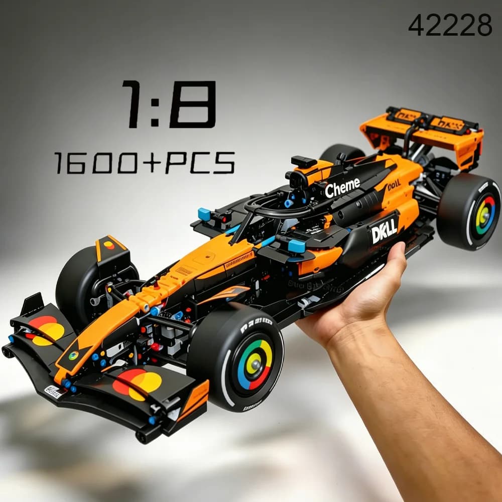NUOVO Set di Costruzioni Tecniche 42228 1675 Pezzi 1:8 Auto Sportiva Arancione MCL39, Modello MOC Auto Sportiva Fai-da-Te, Regalo per Ragazzi e Bambini
