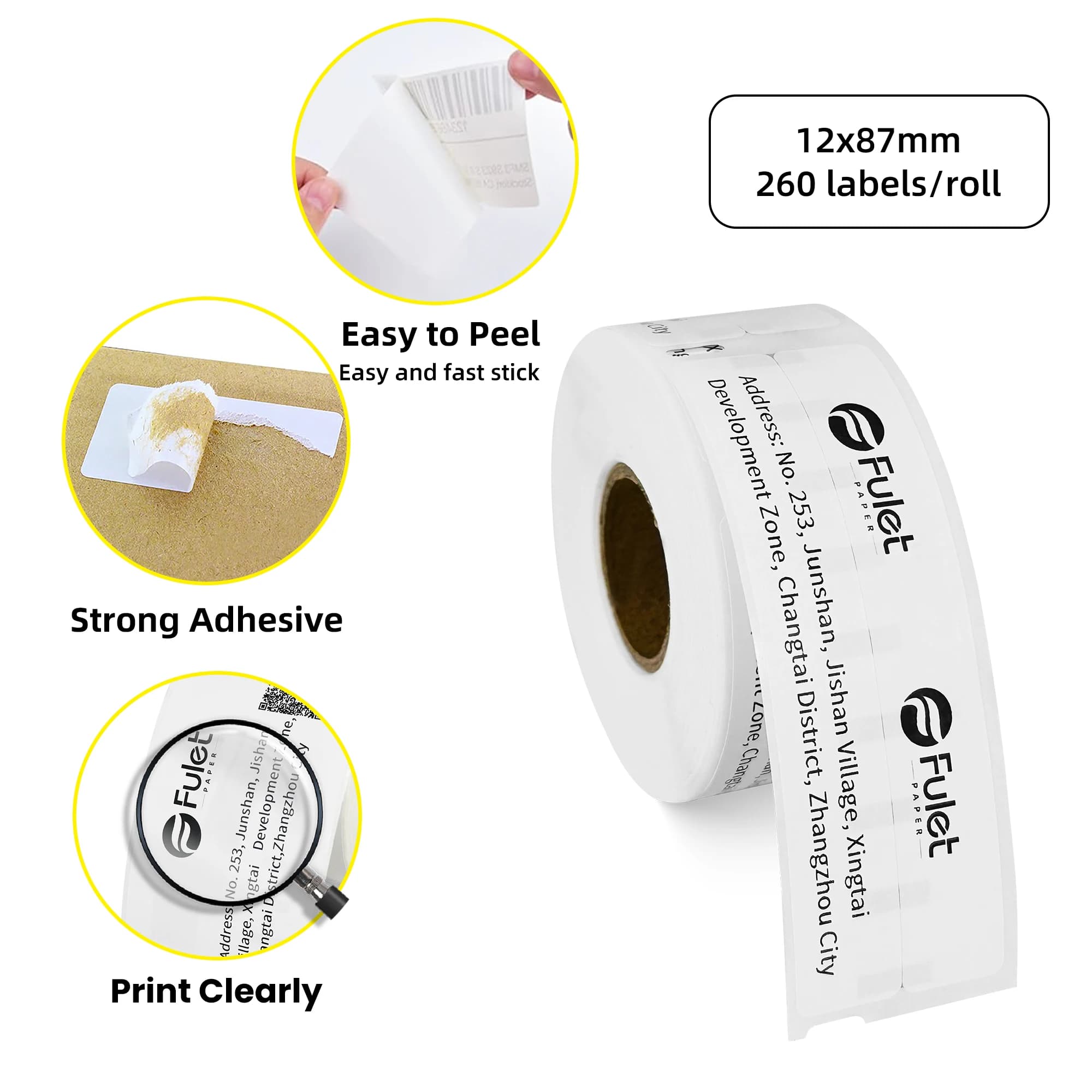 Etichette per cartelle Dymo 30277 compatibili, formato 2-up, 9/16" x 3-7/16” (14x87mm), 260 etichette per rotolo