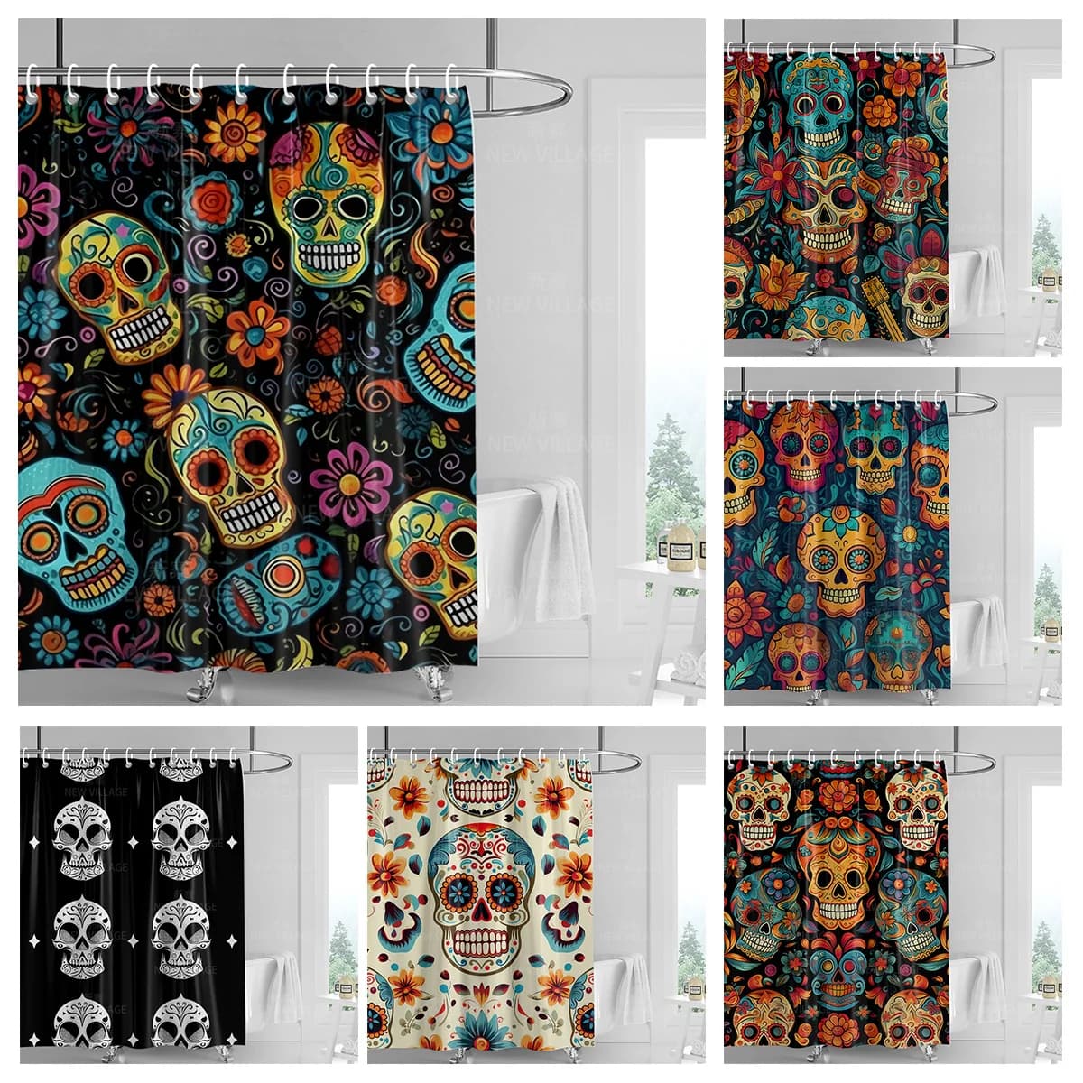 Tende da doccia per la casa bagno Decora tessuto impermeabile tappetino da bagno antiscivolo tenda ad assorbimento d'acqua moderna nordica geometrica boho