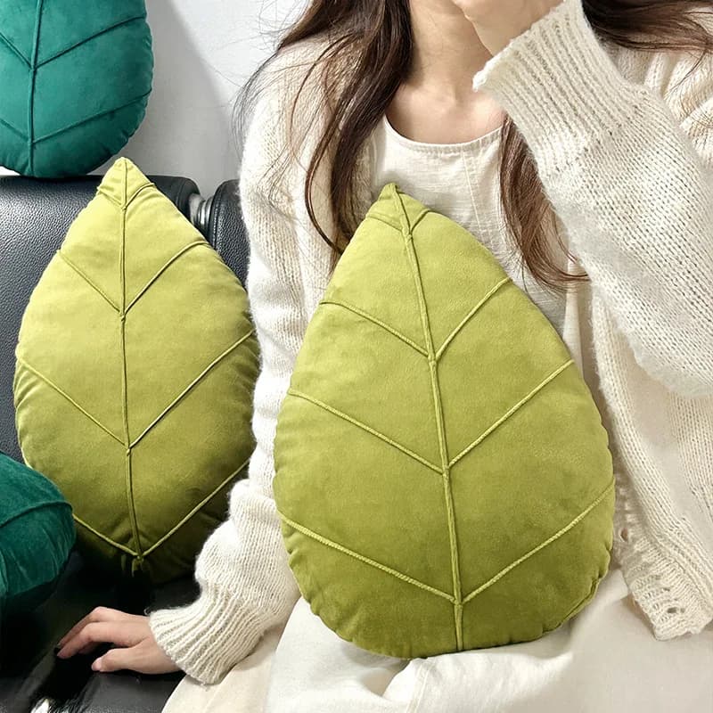 Cuscino Decorativo con Foglie di Piante Verdi della Foresta Pluviale, Semplice Cuscino Lombare in Tessuto, Decorazione per Comodino e Casa, Ispirato alla Natura