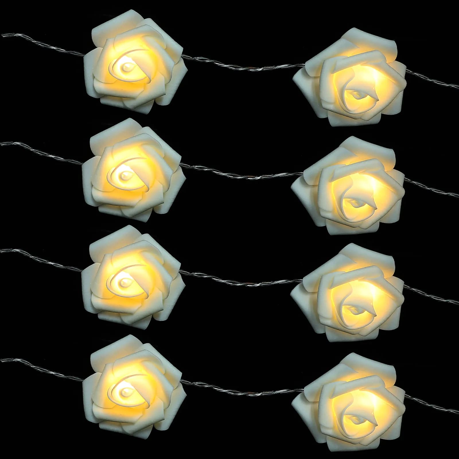 Holiday Rose Flower String Light 3M 20 LED Charming Glitter Decoration for Party Christmas Wedding Anniversary Home Decor