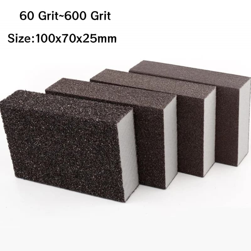 Spugne Abrasive per Levigatura 60/80 120/180 240/320 400/600 Grit per Legno, Cartongesso, Metallo, Carta Abrasiva, Pulizia Cucina, Spugna Decalcificante