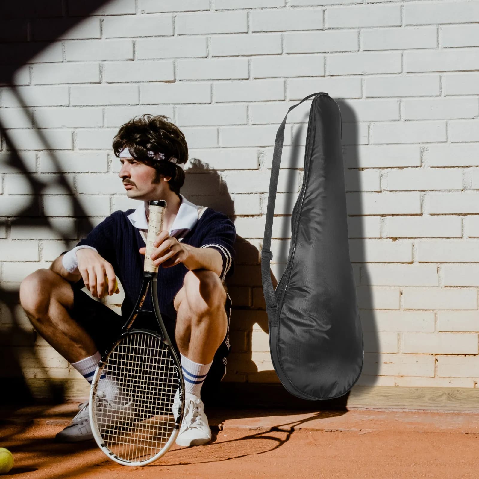 Borsa per riporre racchette da badminton, leggera, in tessuto Oxford, custodia per racchette da tennis, resistente all'usura, custodia protettiva per il trasporto, per uso esterno