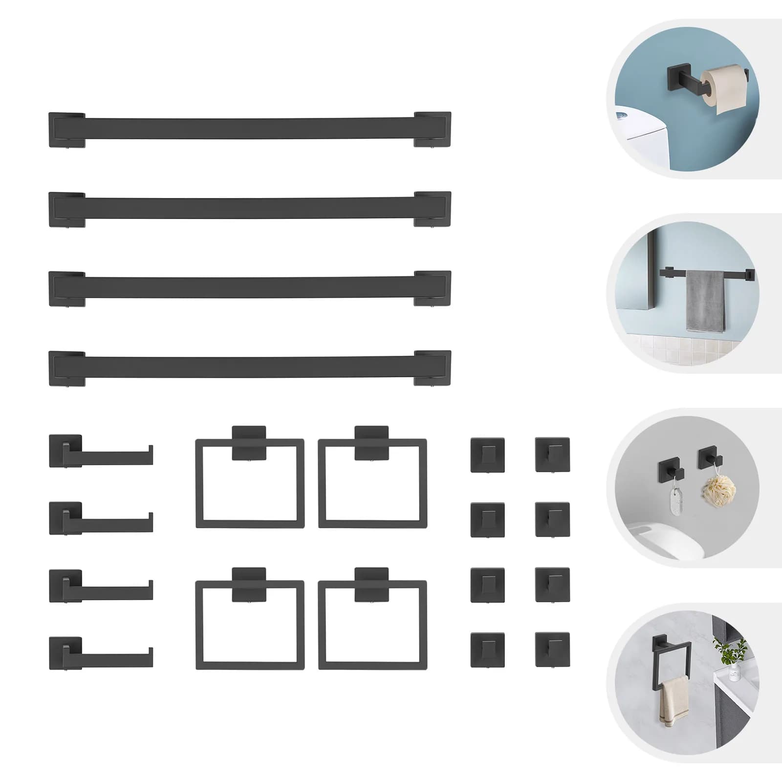 Set portasciugamani da bagno a parete in acciaio inossidabile da 20 pezzi con porta carta igienica Set portasciugamani