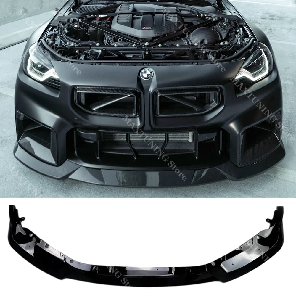 For BMW 2 Series M2 G87 2023 2024 2025 Front Bumper Lip Diffuser Splitter Spoiler Guard Exterior Body Kit Tuning Gloss Black