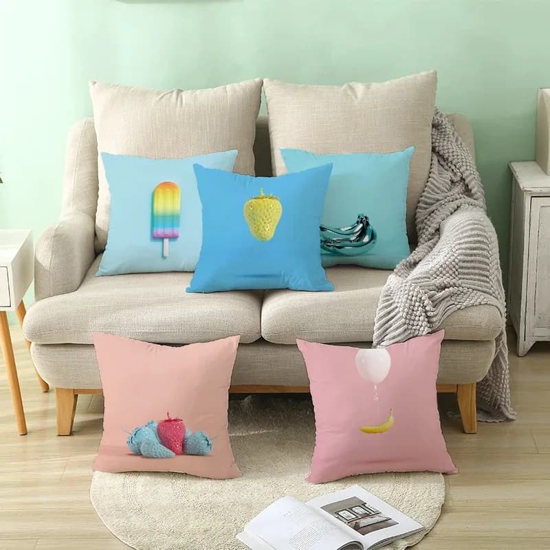 Creative Simplicity Art Cushion Decor Pillowcases Cover Fruit Balloon Throw Pillow Case Sofa Chair Living Room Home Peach Skin