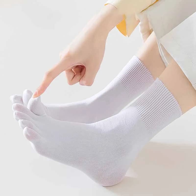 Calzini a cinque dita in velluto calzini estivi in cotone sottile tinta unita calzini assorbenti traspiranti primavera autunno calzini da donna regalo per ragazze Sox