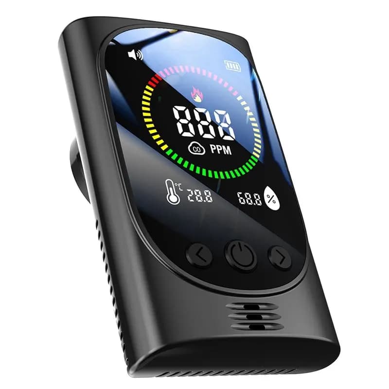 BNVN-Allarme in tempo reale per gas combustibili per interni, rilevatore di monossido di carbonio 4 in 1, misuratore di temperatura e umidità EU-PLUG