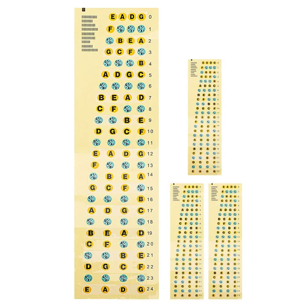 Set di 4 Adesivi per Basso, Accessori per Tastiera per Principianti, Adesivi per Scala, Strumento di Identificazione Note, Leggeri e Facili da Applicare