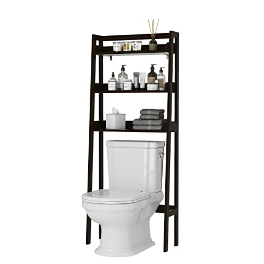 Organizzatore Bagno a 3 Ripiani Sopra il WC, Scaffale Salvaspazio per Bagno