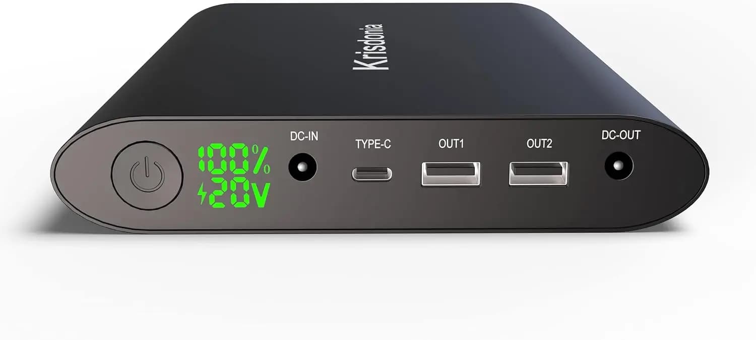 Power Bank Portatile da 50000mAh con USB QC3.0 e Type-C, Regolabile 5-20V per Laptop, Tablet, Smartphone