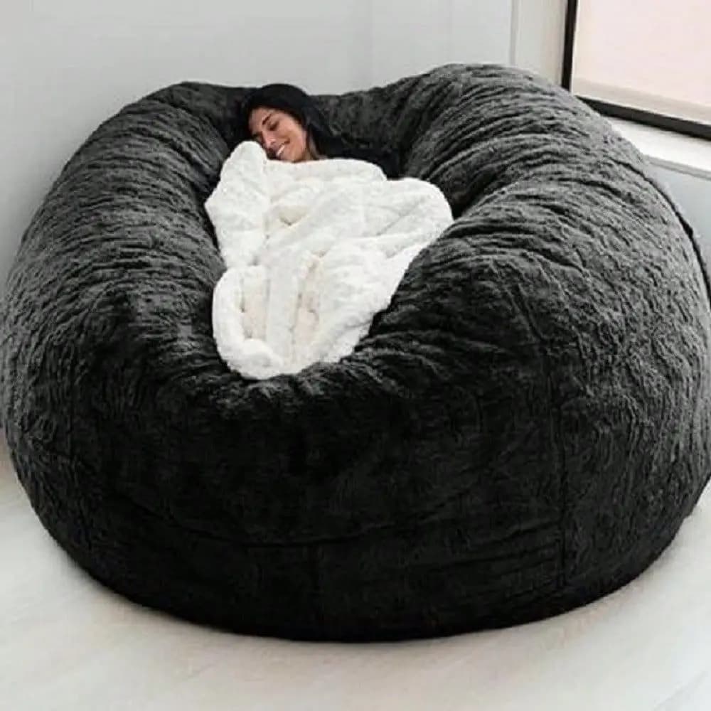 Multifunctional Slouchy Sofa Cover, Fabric Beanbag Cover No Filler, Cover Only, Movable Foldable For Rental Home, Apartment, Sm