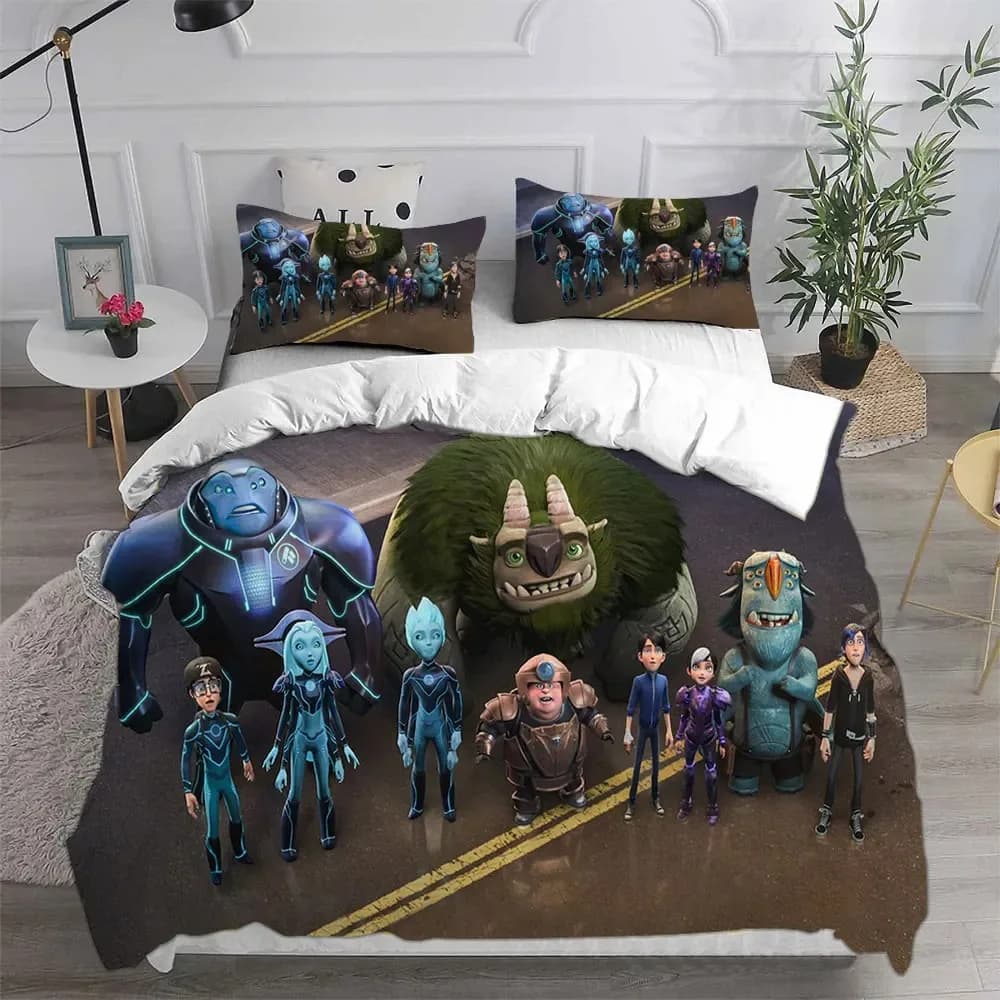 2026 Fashion Trollhunters Cartoon Bedding Set Single Twin Full Queen King Size Bed Set Kids Bedroom Duvetcover Sets Bed Sheet Se