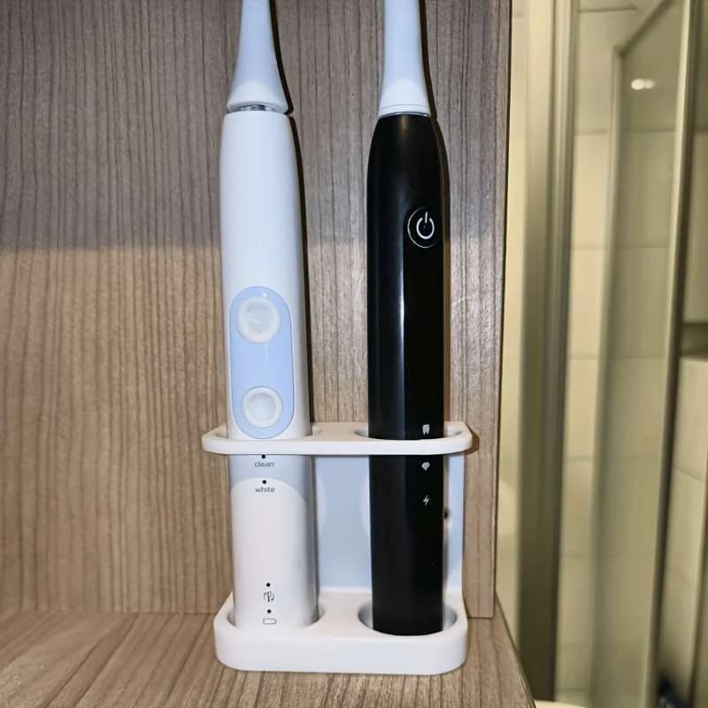 Dual Electric Toothbrush Holder Desktop Stand Bathroom Organizer for Two Toothbrushes