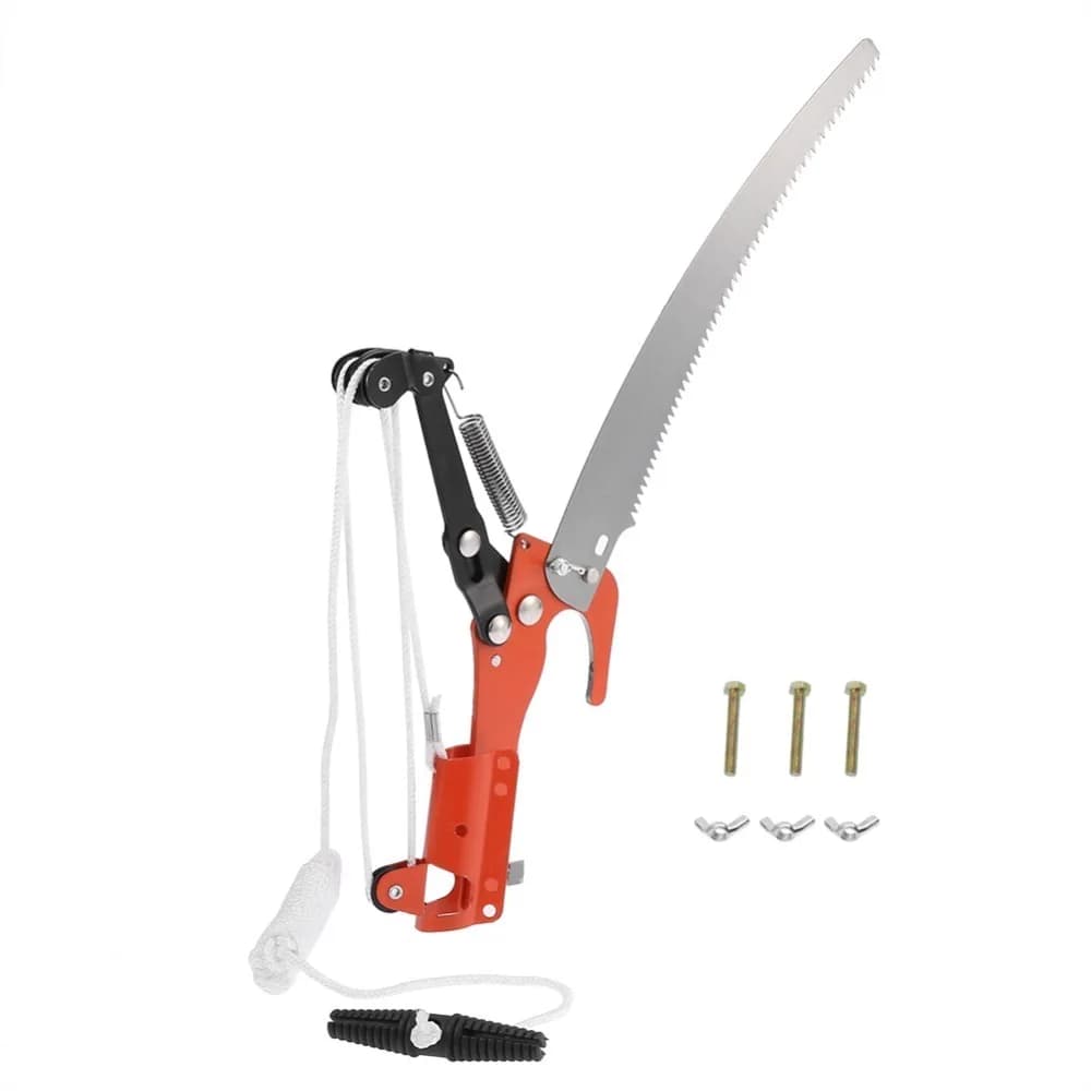 Durable Metal Pruning Shears 2 in 1 Red Tree Pruner Extendable Sharp Edge High Branch Scissors