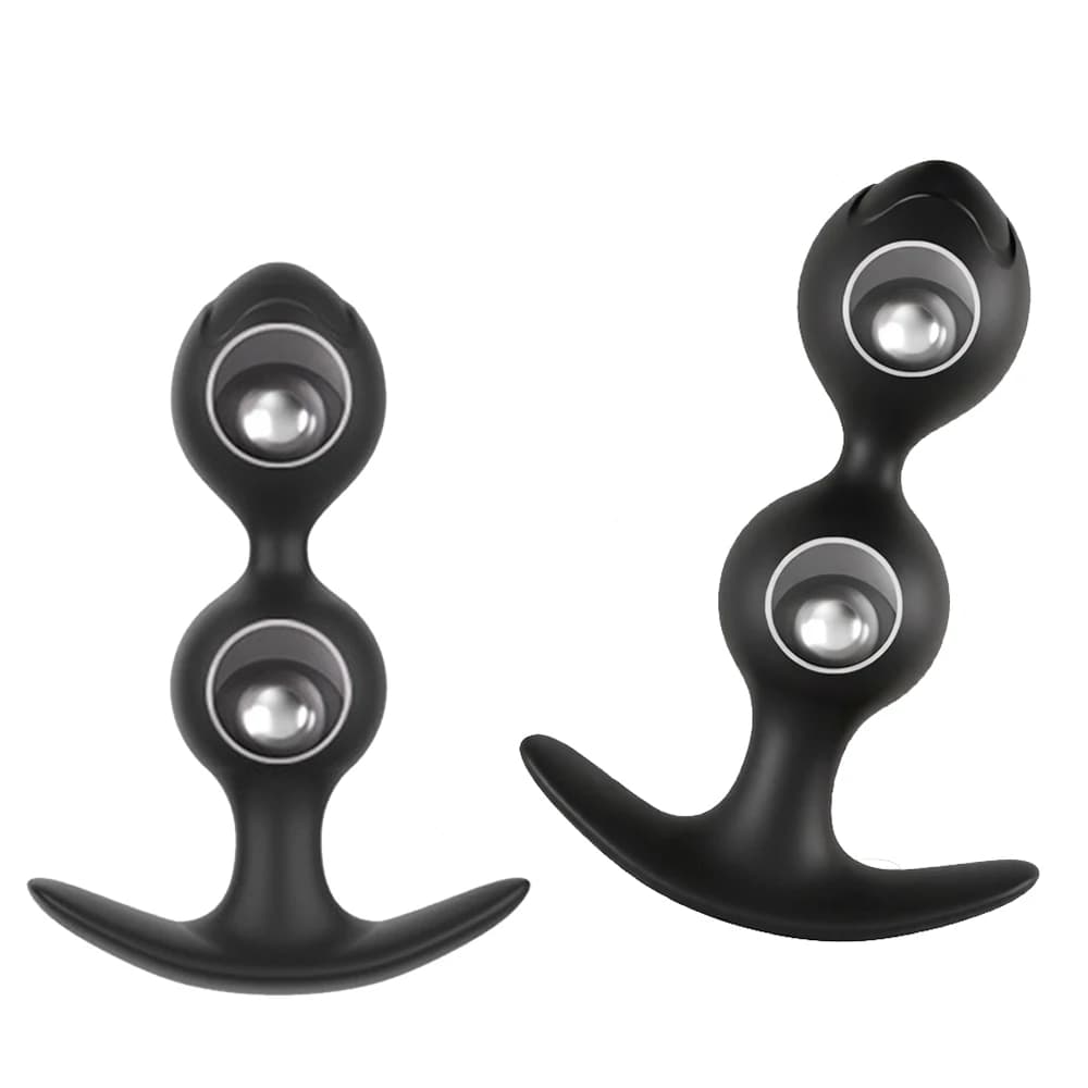 S/M/L Silicone Vagina Anus Dilator Anal Beads Butt Plug with Metal Ball Adult Products Sex Toys for Men Women Gay Sextoys