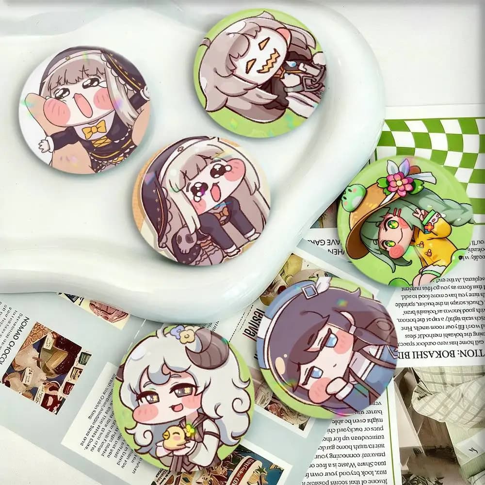 Distintivi Trickcal Chibi Go G-Game Rotondi da 25, 32, 44, 58, 75 mm per Fan, Collezionisti, Regali per Amici, Spilla, Souvenir