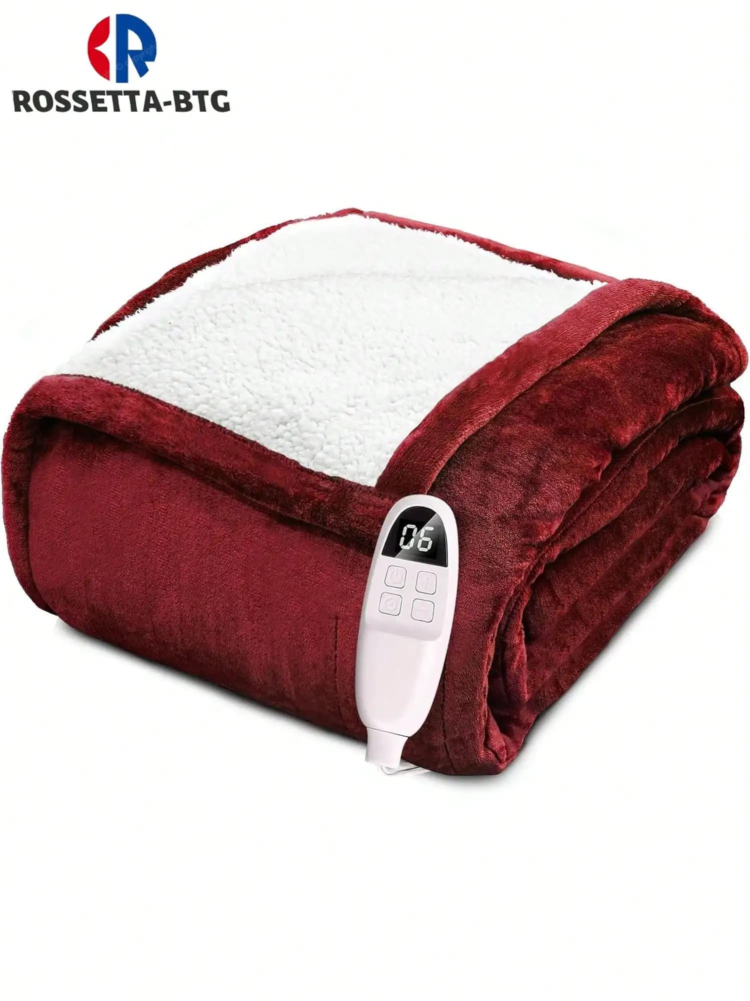 Coperta Elettrica Riscaldata, 183 x 213 cm, Morbida in Pile, 6 Livelli di Calore e Timer da 1-10 Ore con Spegnimento Automatico, Protezione dal Surriscaldamento