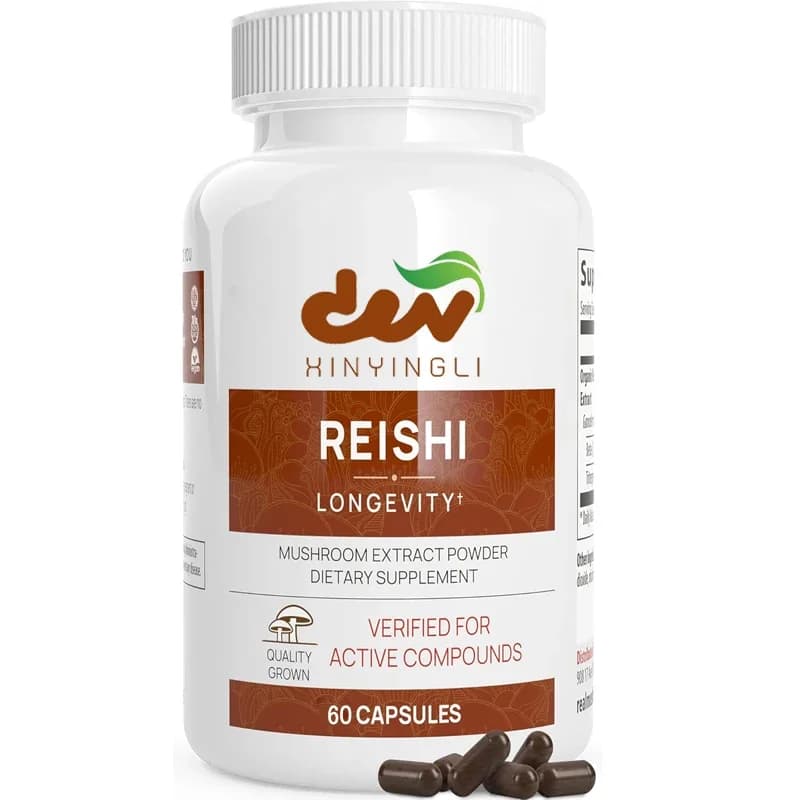 Capsule Lingzhi - Integratore di estratto di funghi biologici, contenente integratori vitaminivi, capsule 60 capsule