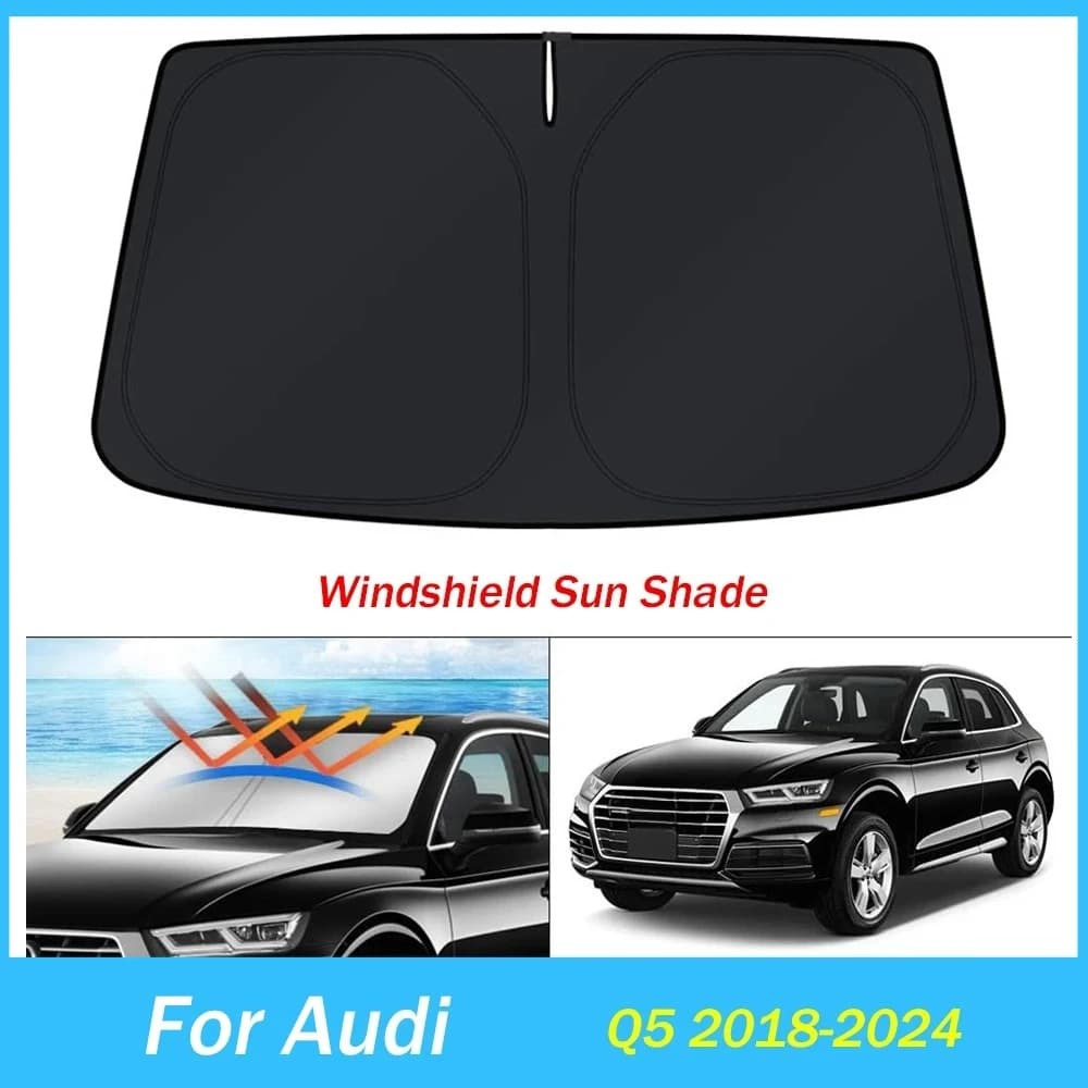 Parasole per parabrezza con vestibilità personalizzata per accessori Audi Q5 2018-2024 2025 protezione per visiera parasole parasole blocchi pieghevoli raggi UV