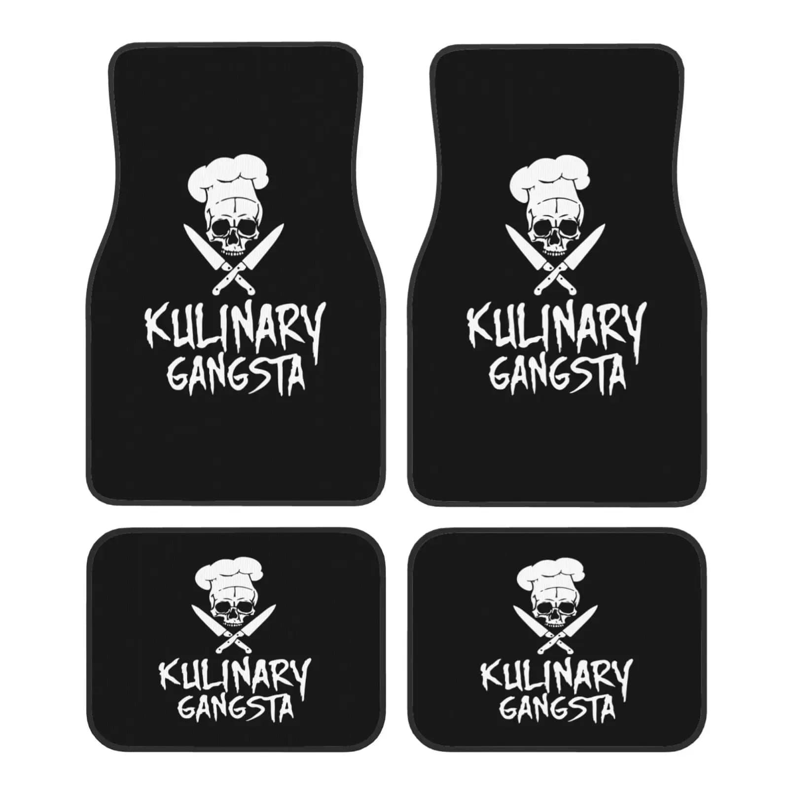 Kulinary Gangsta Culinary Chef Car Waterproof Rubber Car Mats 4PCS Car Floor Carpets Rugs Non-Slip Auto Foot Mats Floor Mat