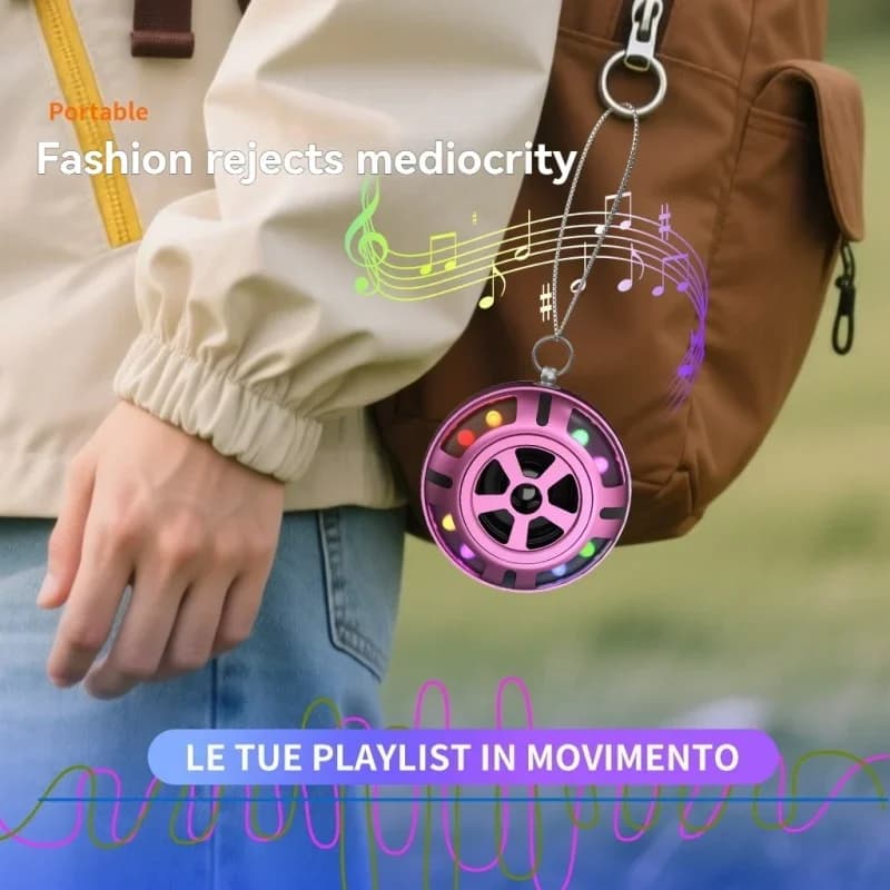 Nuovo Altoparlante Bluetooth Wireless Portatile da Esterno Mini K2 con Luce Notturna Colorata e Subwoofer Bluetooth 5.4