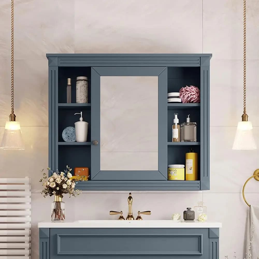 ern 36 Inch Wall Mounted Bathroom Cabinet with High inition Mirror