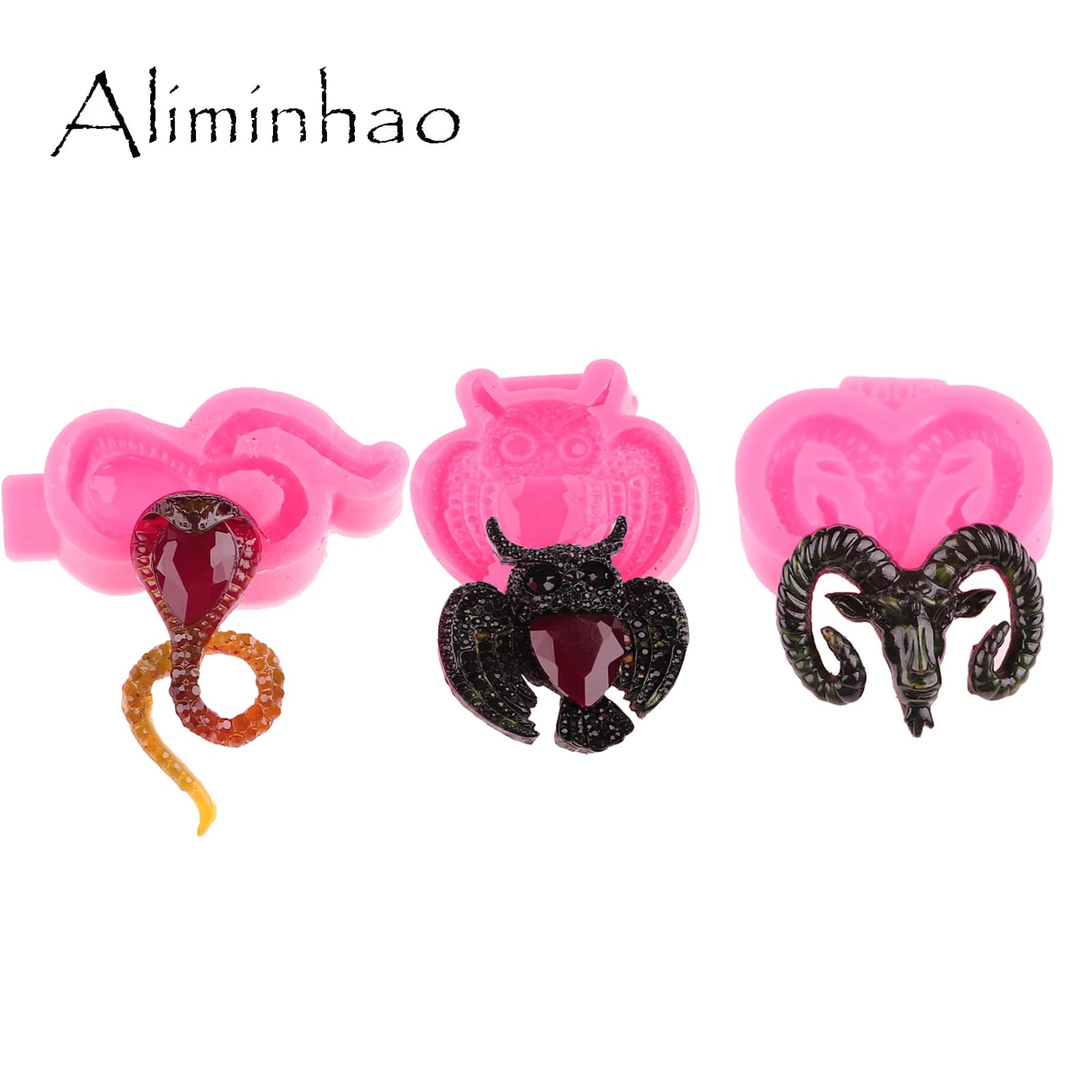 Stampi in Silicone Resina B1571 a Forma di Gufo, Serpente Cobra, Leopardo, Pegaso, Corno di Capra per Gioielli Fai da Te, Stampi per Cioccolato e Fondente