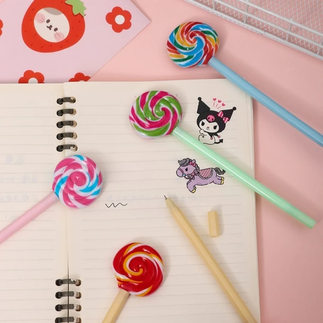 Penna Gel a Forma di Lecca-lecca, Simpatica Penna a Sfera a Forma di Caramella, Regalo Creativo e di Alta Estetica per Studenti e Cancelleria Scolastica