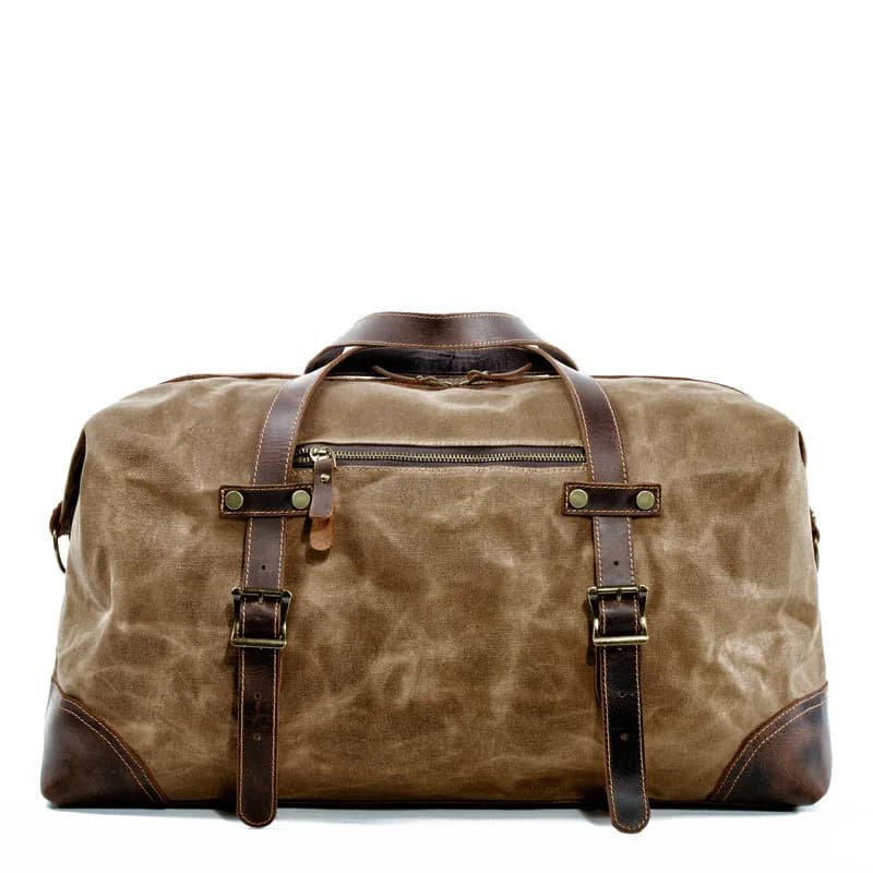 Outdoor Casual Waterproof Canvas Motorcycle Travel Bag Fitness Sports Luggage Pouch Handheld Men's Retro Motorcycle Bag