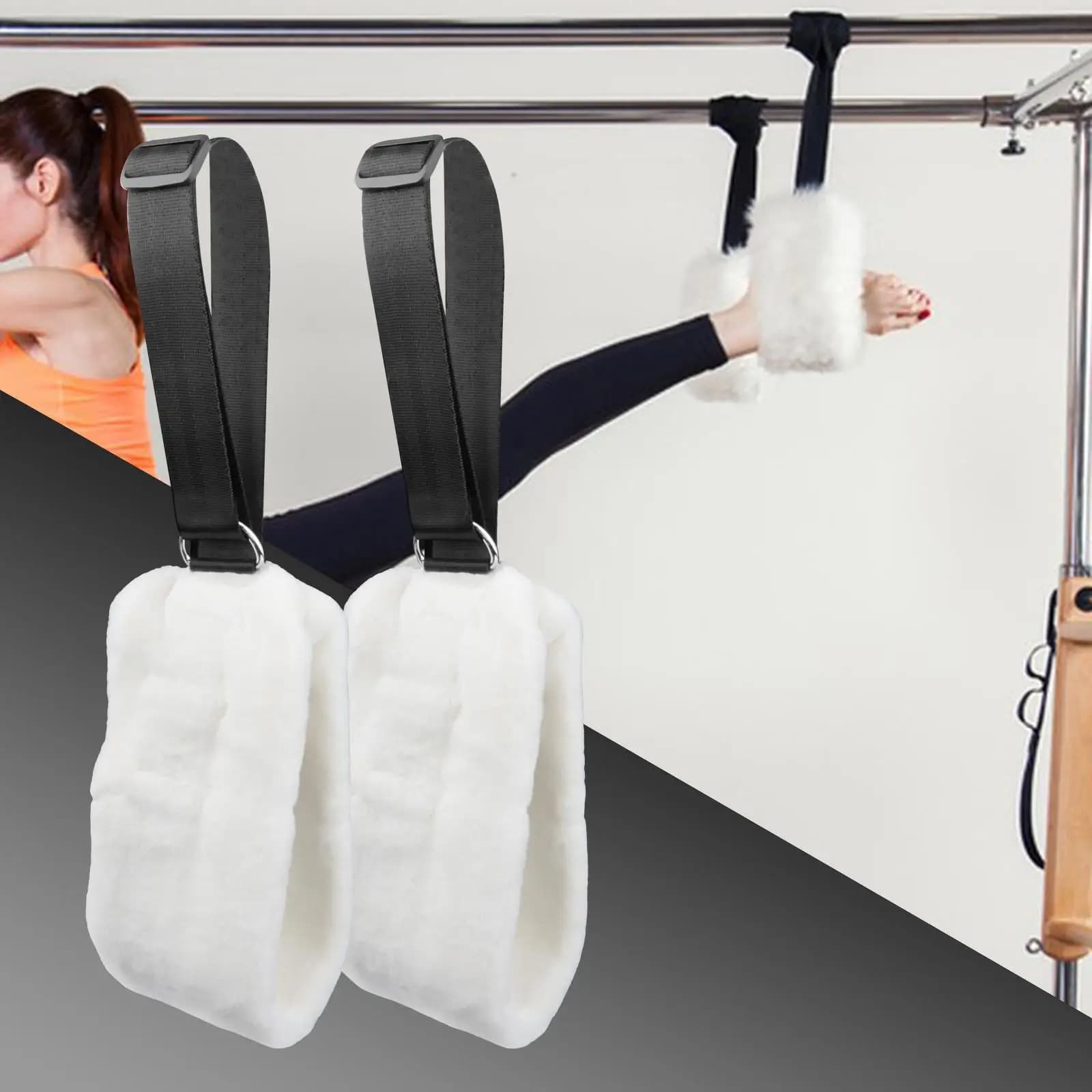 2-piece Pilate Reformer Belts Flexible Yoga Belts for Footwear, Pilates Equipment Accessories, Study Exercise Belts