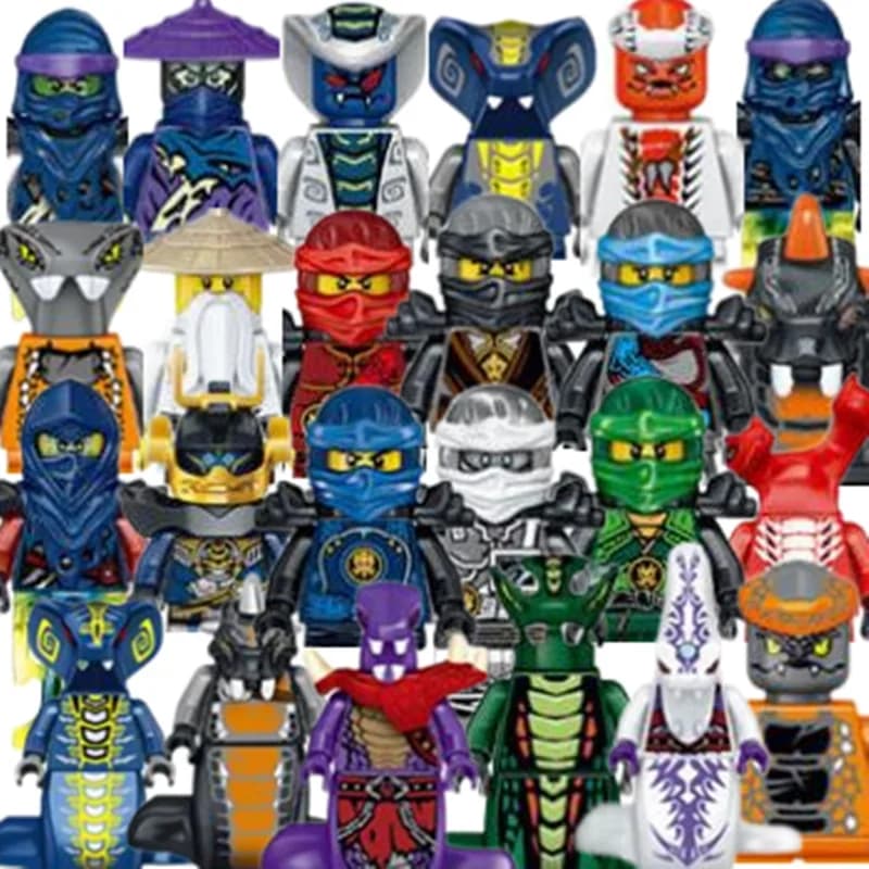 24 pezzi di personaggi anime Ninja Mini Man Figure Toys, figure decorative, bambole umanoide, giocattoli per bambini, regali di compleanno