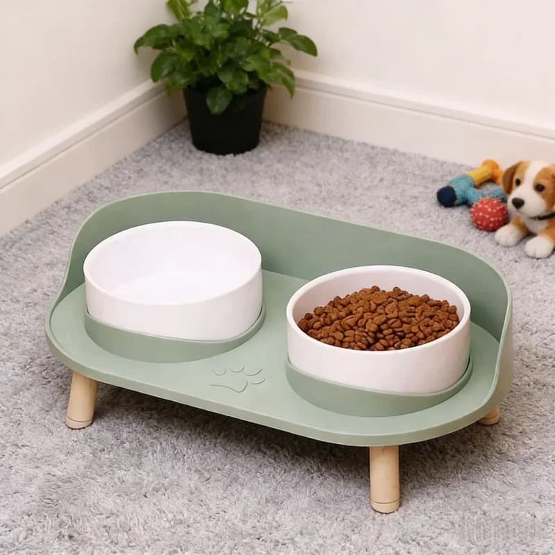 Ciotole Doppie per Animali Domestici, Alimentatore Regolabile in Altezza per Gatti e Cani, Ciotola Rialzata per Cibo e Acqua, Accessori per l'Alimentazione Quotidiana degli Animali