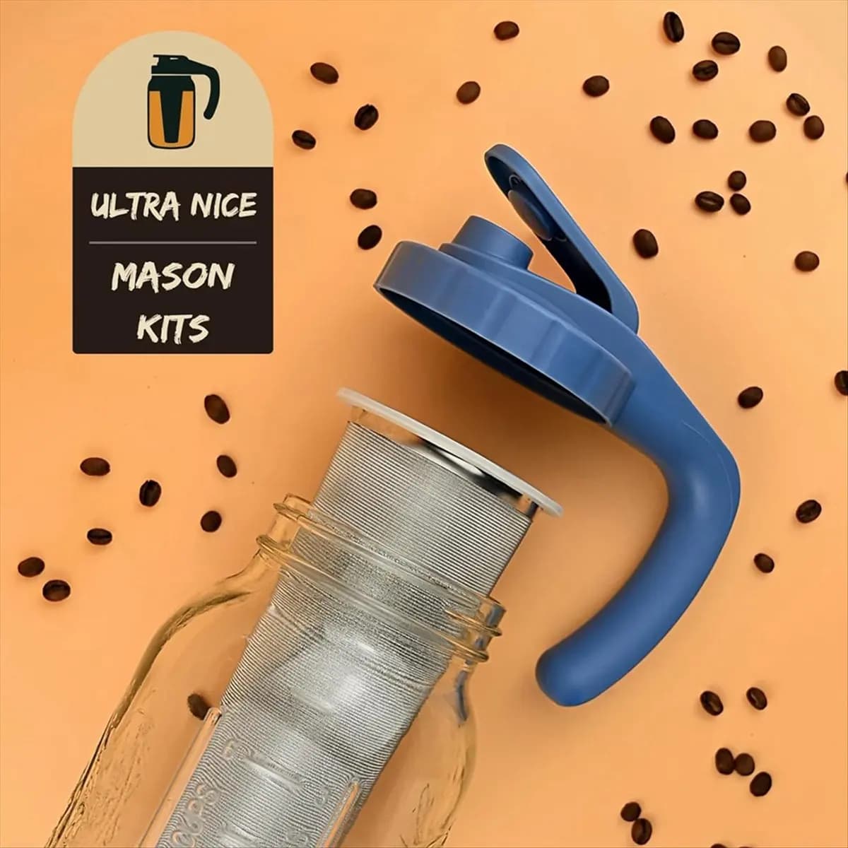 AB09 Premium Stainless Steel Jar Ice Coffee Maker Ice Tea Infuser Thick Mesh Coffee Filter Strainer