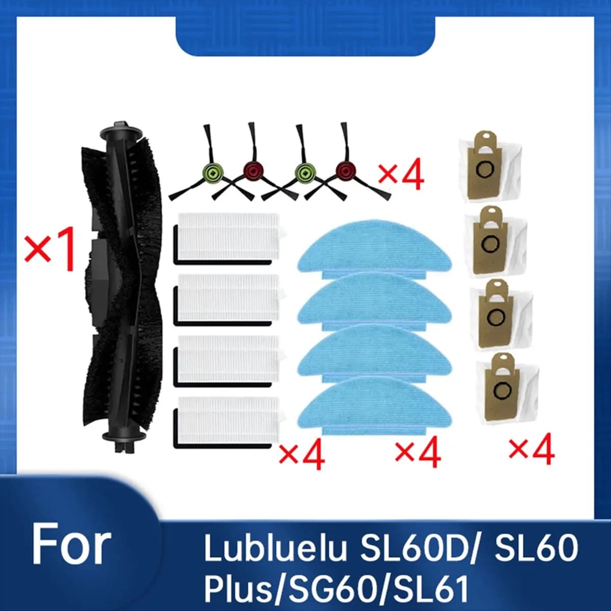 Set di 15 Accessori A03V per Aspirapolvere Dreame L10s Ultra Gen 2 / L30s Ultra: Spazzola Principale, Spazzole Laterali, Panni, Filtri e Sacchetti Raccoglipolvere