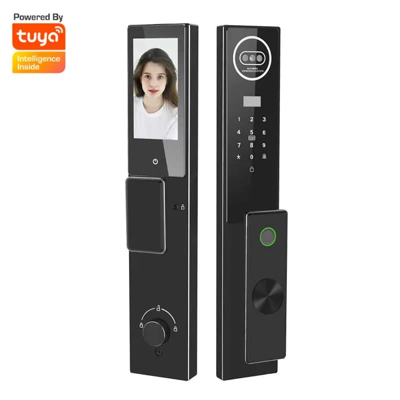 Tuya Wifi Serratura intelligente automatica remota Serratura digitale elettronica intelligente Telecamera integrata Riconoscimento facciale con impronte digitali RFID