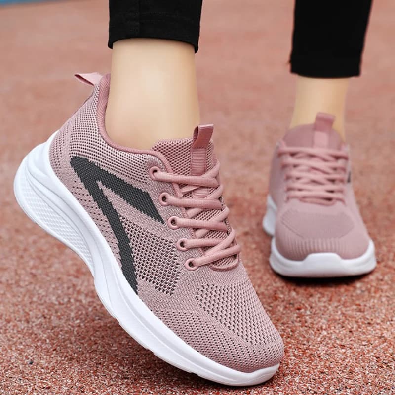 Scarpe sportive casual da donna Sneakers leggere e traspiranti Scarpe da corsa nere in mesh per esterni Scarpe da passeggio per tennis da jogging atletiche