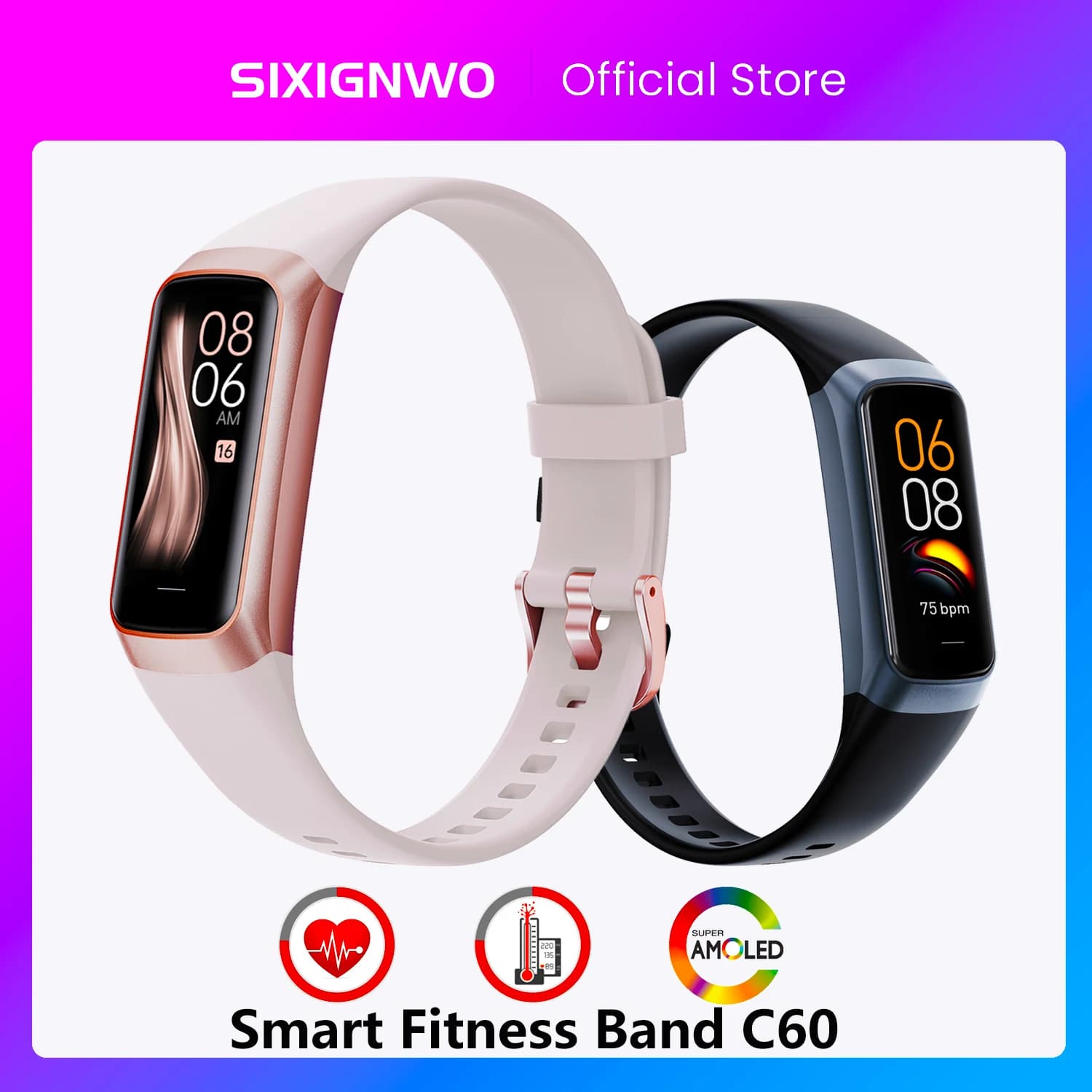 Amoled Smart Watch Uomo 2025 Smart Band Donna Frequenza cardiaca Sangue Smartwartch Bracciale intelligente impermeabile Sport Fitness Tracker