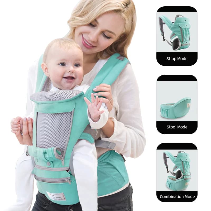 INSOLAR Kids Hipseat Go Out Marsupio Multi-funzionale Infantile Sling Fronte Imbottitura Avvolgente per Bambini Marsupio Confortevole 0-3Y