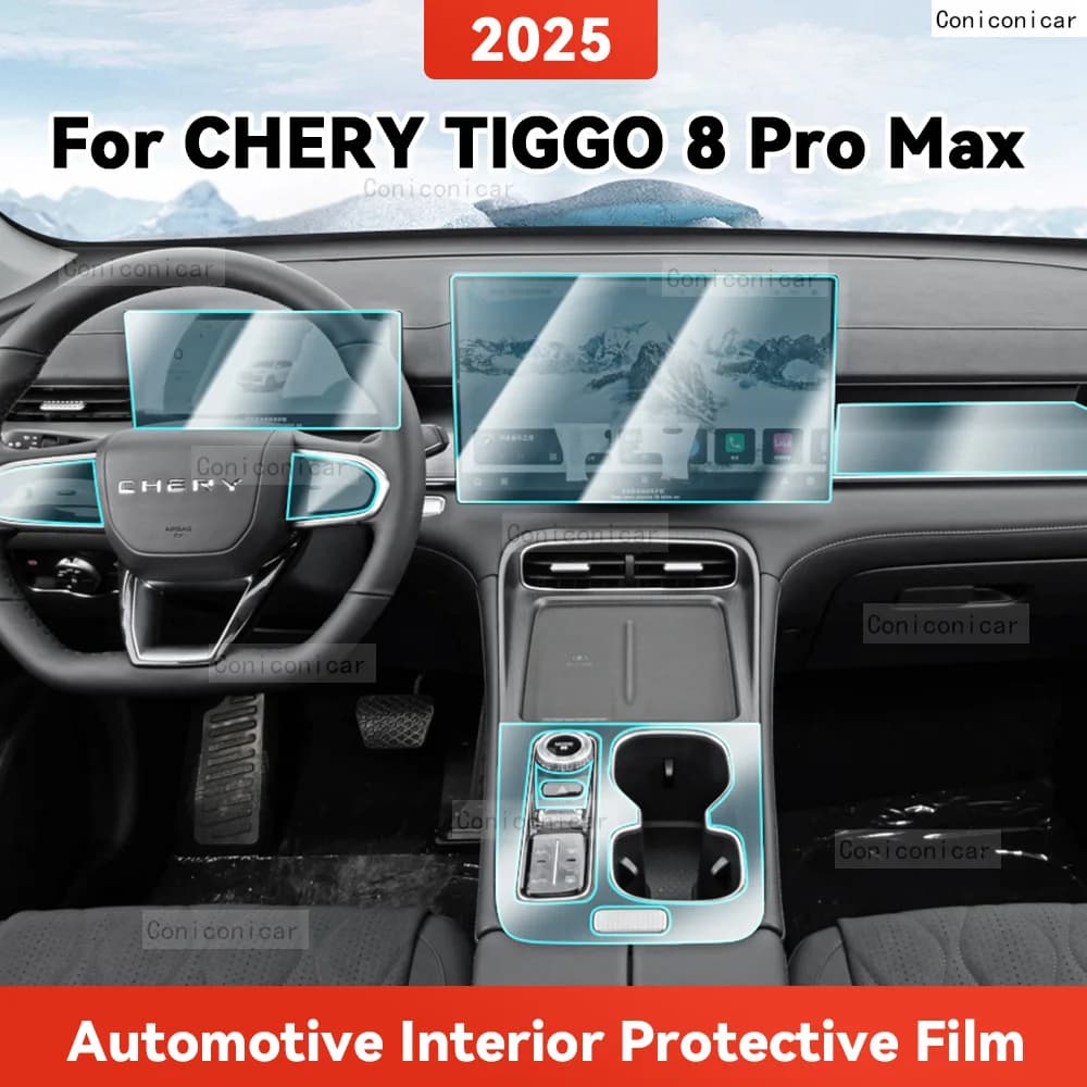 TPU Per CHERY TIGGO 8 Pro Max 2025 Pellicola protettiva trasparente Interni auto Pannello di navigazione di controllo centrale Accessori di copertura