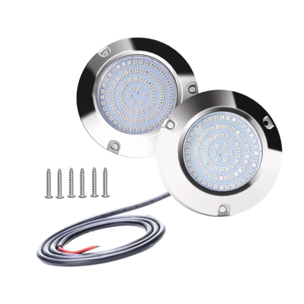 2 luci LED marine rotonde 90 LED rotonde per montaggio su poppa marina, ancoraggio poppa, luce di navigazione, luce subacquea per yacht marino