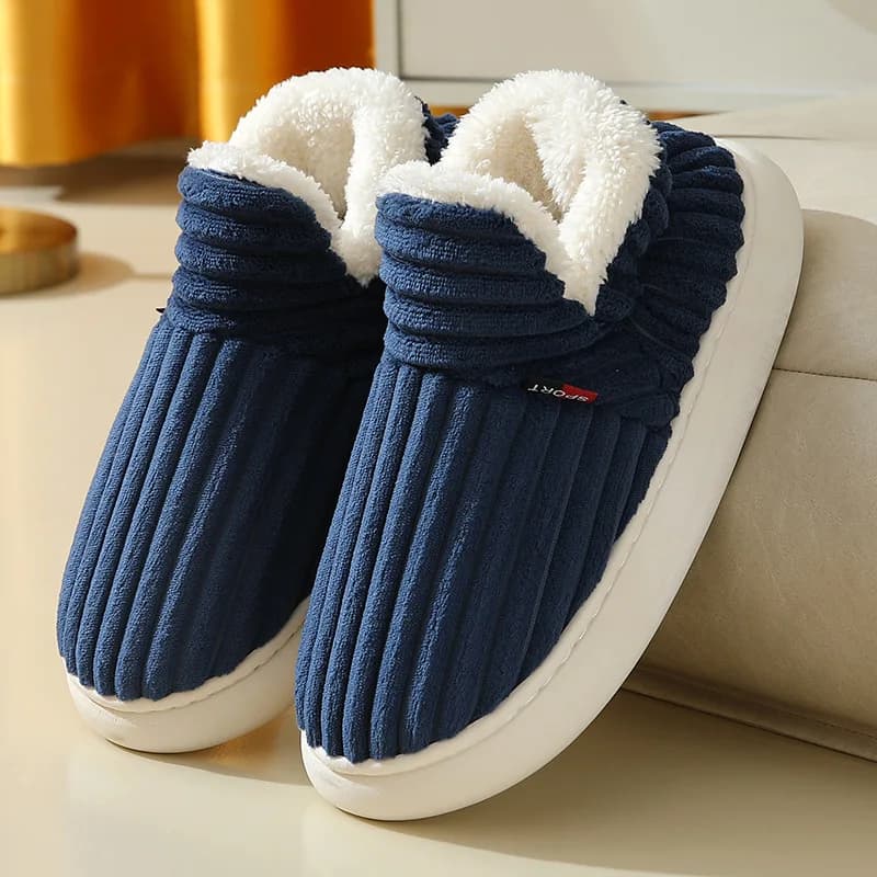 Shevalues Pantofole da uomo invernali Stivali corti da uomo in peluche di cotone Pantofole da casa soffici per interni da uomo Casual in morbida pelliccia pelosa da uomo 2026
