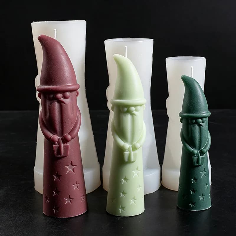 The Bearded Santa Claus Silicone Candle Mold DIY Handmade Christmas Decorative Ornament Plaster Epoxy Resin Mold Xmas Gift Mould