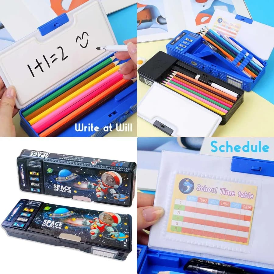 Astuccio multifunzione pop-up con simpatico design a forma di cartone animato per adolescenti: presenta blocco password Temperamatite incorporato Schedu quotidiano
