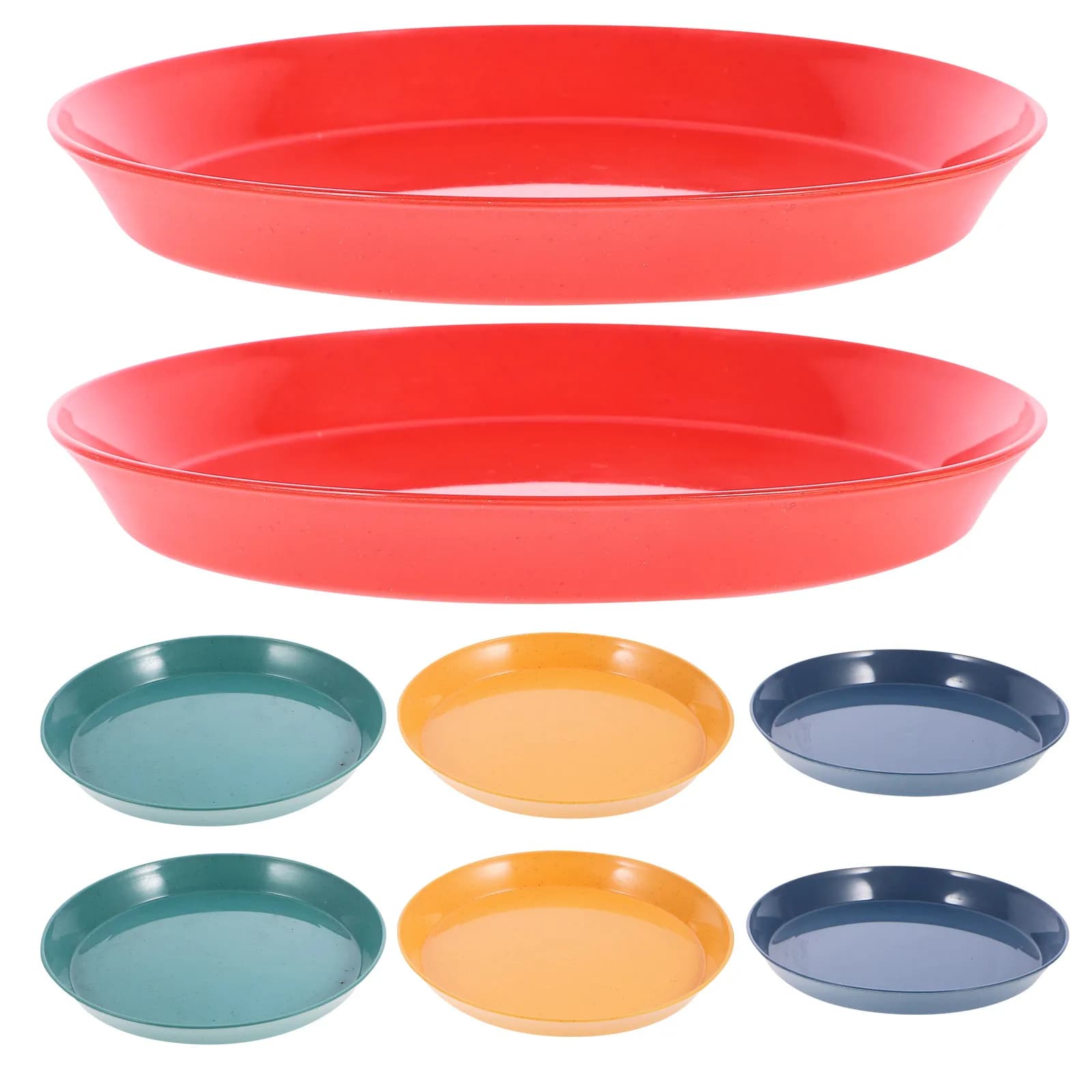8Pcs Cat Food Plate Shallow Round Bowl for Kittens Short-Legged Cats Whisker-Safe Flat Design Easy to Clean Stable Base Pet